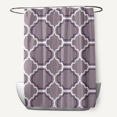 E By Design Road To Morocco Geometric Print Single Shower Curtain In Smog