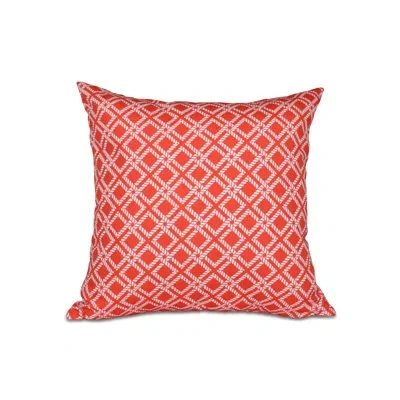 E By Design Rope Rigging Square Pillow Cover & Insert In Red,orange