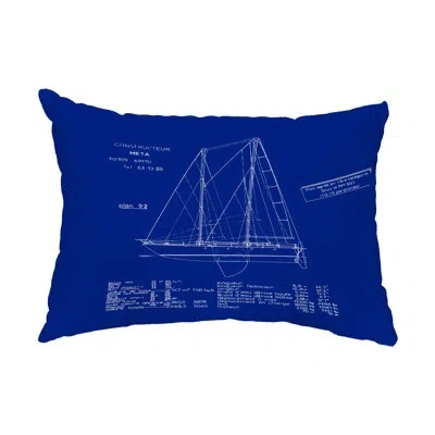 E By Design Sail Plan Indoor/outdoor Lumbar Pillow
