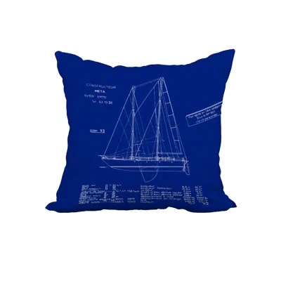 E By Design Sail Print Square Pillow Cover & Insert