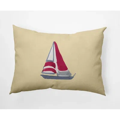 E By Design Sail Sail Away Pillow Cover & Insert In Yellow