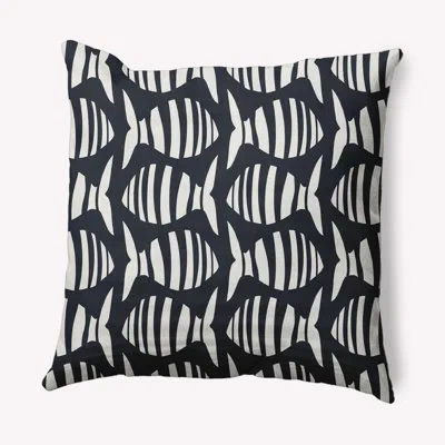 E By Design Sail Sun And Fun Animal Print Throw Pillow In Shark Blue