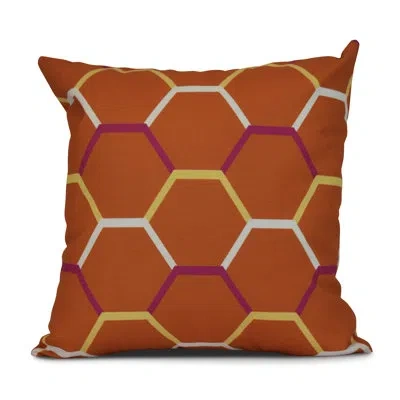 E By Design Sail, Sun, & Fun Cool Shades Outdoor Square Pillow Cover & Insert In Orange