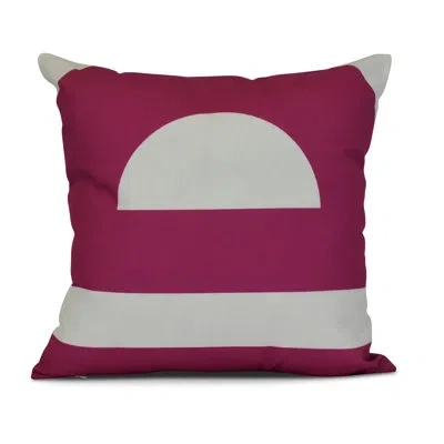 E By Design Sail, Sun, & Fun Geometri Outdoor Square Pillow Cover & Insert In Pink