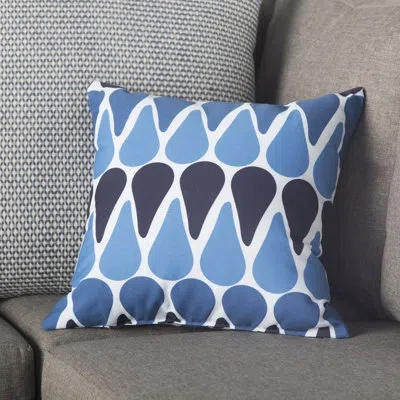 E By Design Sail, Sun, & Fun Outdoor Square Pillow Cover & Insert In Navy Blue