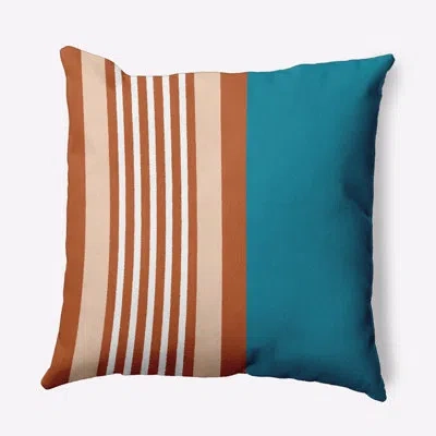 E By Design Sail, Sun, & Fun Outdoor Square Pillow Cover & Insert In Teal,orange