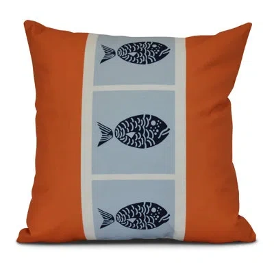 E By Design Sail, Sun, & Fun Pillow Cover & Insert In Orange