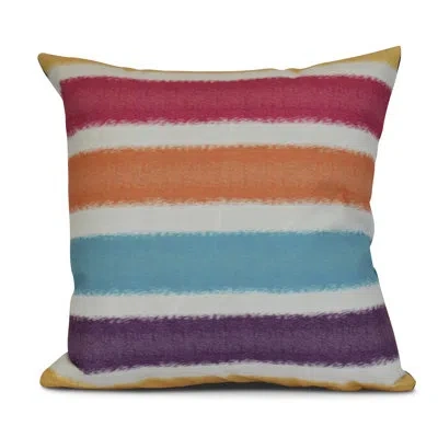 E By Design Sail, Sun, & Fun Pillow Cover & Insert In Yellow