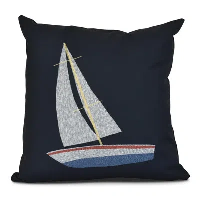 E By Design Sail, Sun, & Fun Set Sail Outdoor Square Pillow Cover &insert