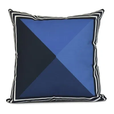 E By Design Sail, Sun, & Fun Square Pillow Cover & Insert In Navy Blue