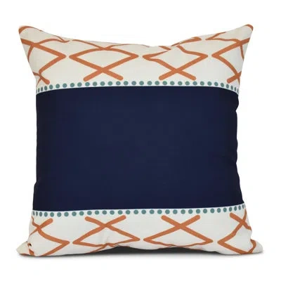 E By Design Sail, Sun, & Fun Square Pillow Cover & Insert In Orange
