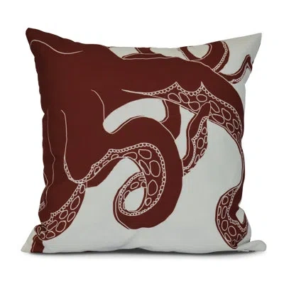 E By Design Sail, Sun, & Fun Square Pillow Cover And Insert In Red