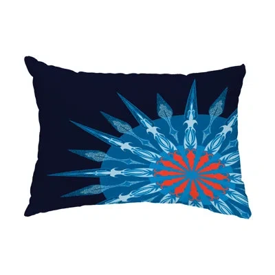 E By Design Sailor's Delight Outdoor Rectangular Pillow Cover & Insert In Navy