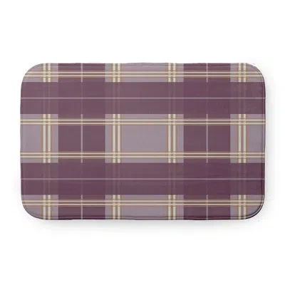 E By Design Scotish Plaid Pet Feeding Placemat In Purple