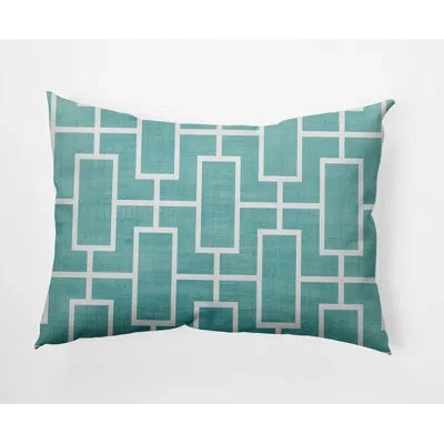 E By Design Screen Lattice Lumbar Pillow In Blue