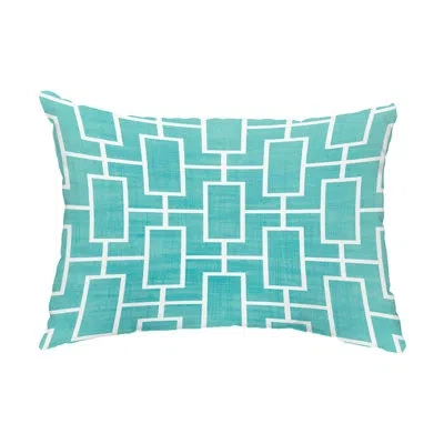 E By Design Screen Lattice Outdoor Rectangular Pillow Cover And Insert In Blue