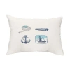 E By Design Sea Tools Outdoor Rectangular Pillow Cover & Insert In White