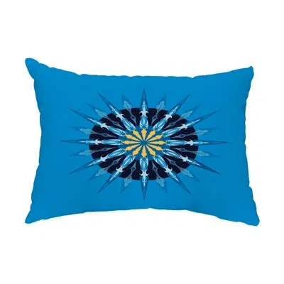 E By Design Sea Wheel Outdoor Pillow Cover & Insert In Blue