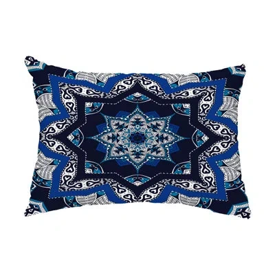 E By Design Shawl Outdoor Rectangular Pillow Cover & Insert In Navy