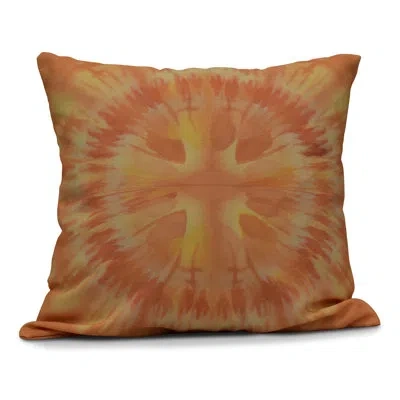 E By Design Shibori Burst Outdoor Square Pillow Cover & Insert In Yellow