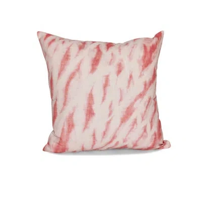E By Design Shibori Stripe Geometric Throw Pillow Cover & Insert In Coral