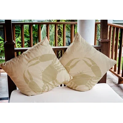 E By Design Shirley Mills Crab Pillow Cover And Insert In Taupe