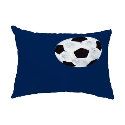 E By Design Soccer Ball Outdoor Rectangular Lumbar Pillow In Navy
