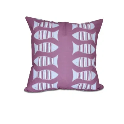 E By Design Something's Fishy Outdoor Rectangular Pillow Cover & Insert In Purple
