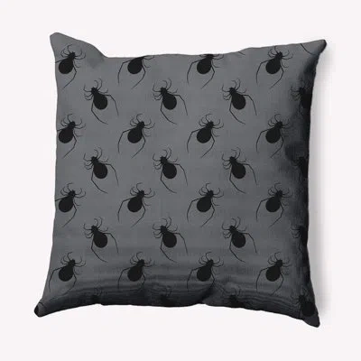 E By Design Spider Pattern Decorative Throw Pillow Square In Steel Gray