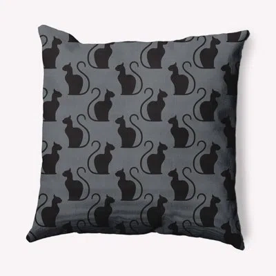 E By Design Spooky Cats Decorative Throw Pillow Square In Dark Gray