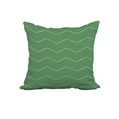 E By Design Square 100% Cotton Pillow Cover & Insert In Green