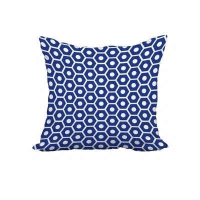 E By Design Square Cotton Pillow Cover & Insert In Blue