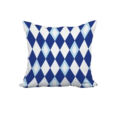 E By Design Square Cotton Pillow Cover And Insert In Blue