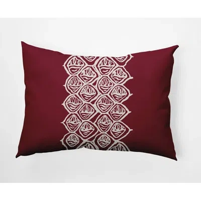 E By Design Square Cotton Pillow Cover & Insert In Maroon