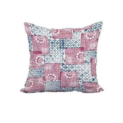 E By Design Square Cotton Pillow Cover And Insert In Red