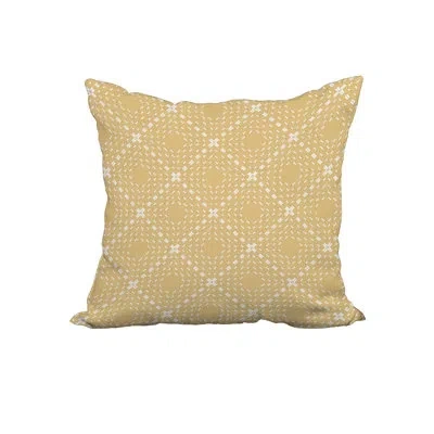 E By Design Square Cotton Pillow Cover And Insert In Yellow