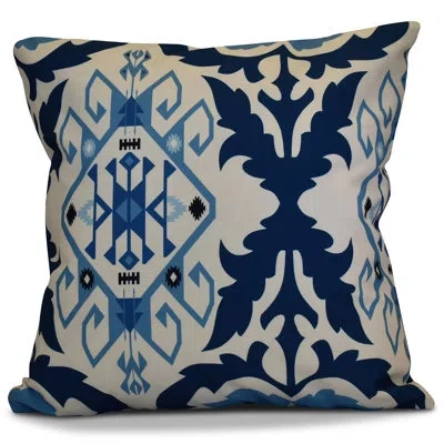 E By Design Square Outdoor Pillow In Navy Blue
