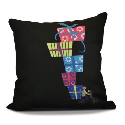 E By Design Square Pillow Cover And Insert In Black