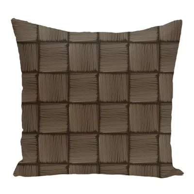 E By Design Square Pillow Cover & Insert In Brown