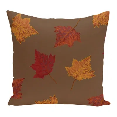 E By Design Square Pillow Cover & Insert In Brown