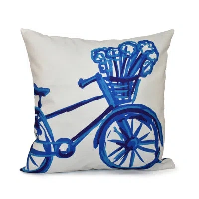 E By Design Square Pillow Cover & Insert In Dazzling Blue