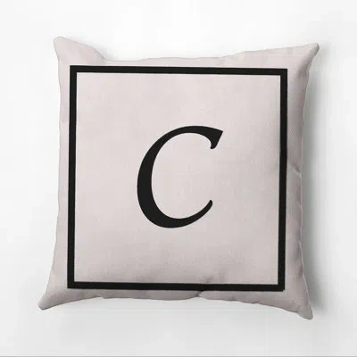 E By Design Square Pillow Cover And Insert In Flax,black