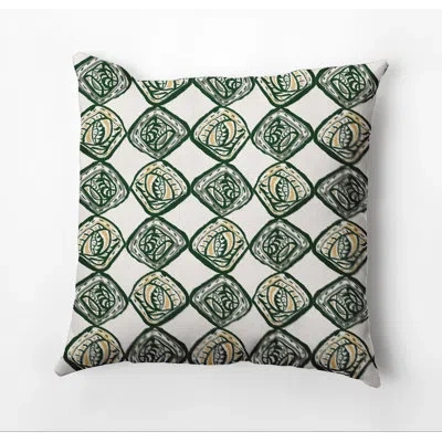 E By Design Square Pillow Cover And Insert In Green