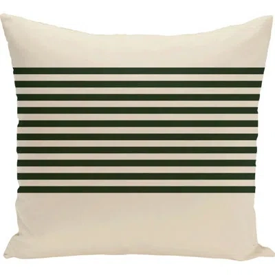 E By Design Square Pillow Cover & Insert In Ivory,dark Green