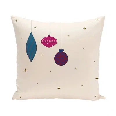 E By Design Square Pillow Cover & Insert In Ivory,pink