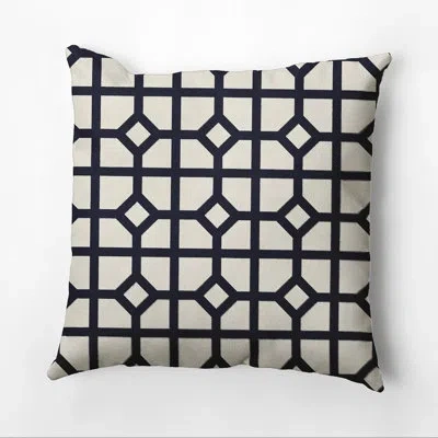 E By Design Square Pillow Cover & Insert In Navy Blue