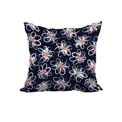 E By Design Square Pillow Cover And Insert In Navy Blue
