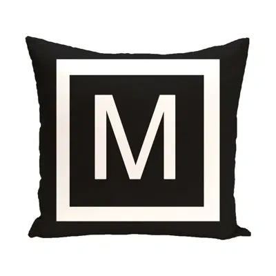 E By Design Square Pillow Cover & Insert In Raven,white