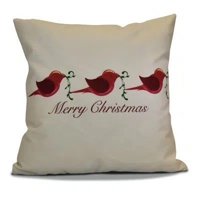 E By Design Square Pillow Cover & Insert In Red