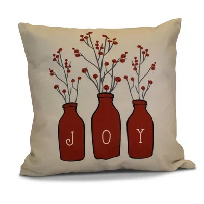 E By Design Square Pillow Cover And Insert In Red